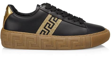 la greca di versace|versace greca leather sneaker.